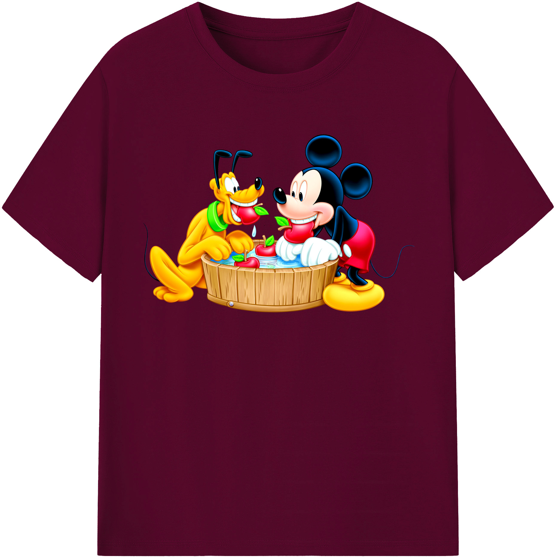 （画像用） ミッキーマウス Mickey Mouse レディースカジュアルプリントTシャツ（綿100％）